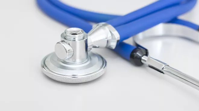 Stethoscope on desk